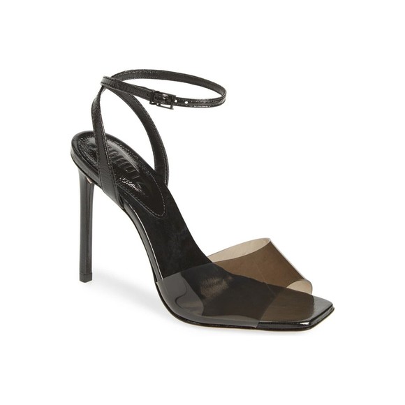Schutz Shoes - Schutz Jamili Clear Ankle Strap Sandal Black Womens 6.5